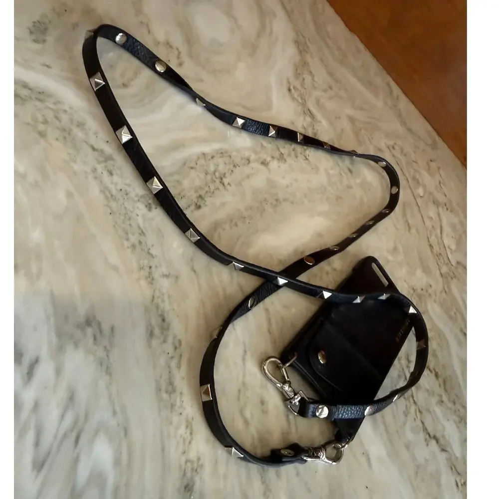 Bandolier Sarah Crossbody Replacement Strap Black Studded Leather